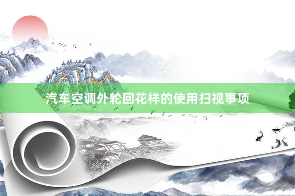 汽车空调外轮回花样的使用扫视事项